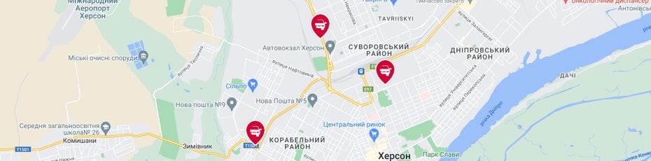 Техогляд Херсон випробувальні лабораторії Центр-Авто карта