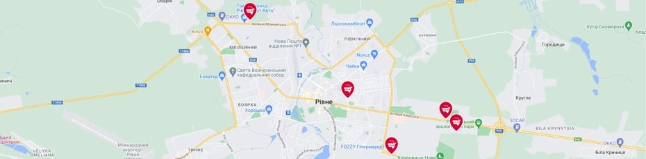 Техогляд Рівне випробувальні лабораторії Центр-Авто карта