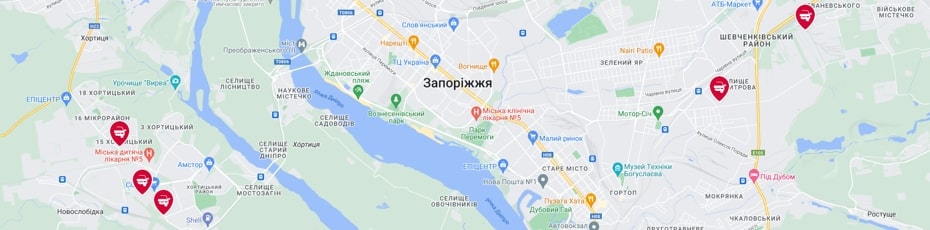 Техогляд Запоріжжя випробувальні лабораторії Центр-Авто карта
