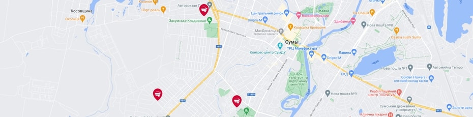 Техосмотр Сумы испытательные лаборатории Центр-Авто карта